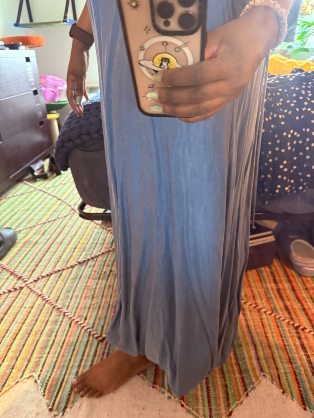The Line By K - Erma Blue Bubble Maxi Dress with Spaghetti Straps sz XS - Picture 5 of 9